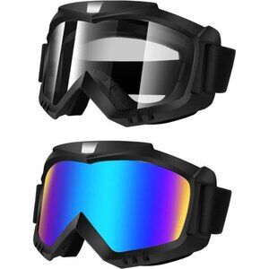Lievermo Dirt Bike Goggles, Motorcycle Goggles 2 Pack ATV Goggles Riding